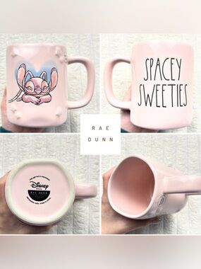 Rae Dunn Stitch Angel Pink Mug